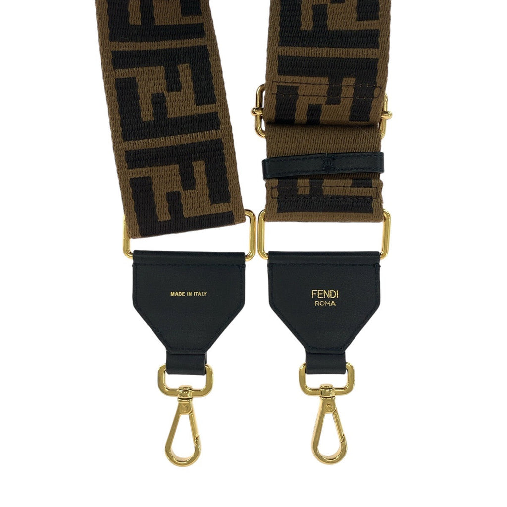 Fendi Zucca Canvas Leather Shoulder Strap