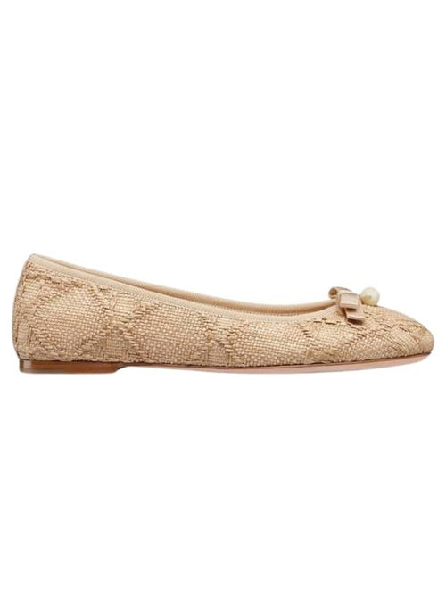 Natural Canage Raffia Ballerina Beige Dior