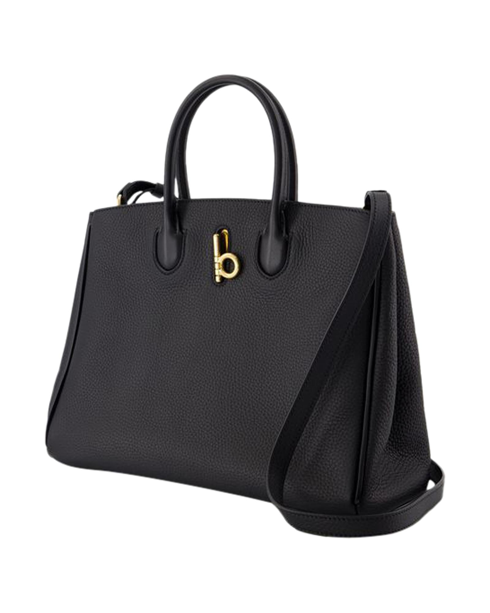 Burberry Pebbled Leather Tote Bag Women Black | Black