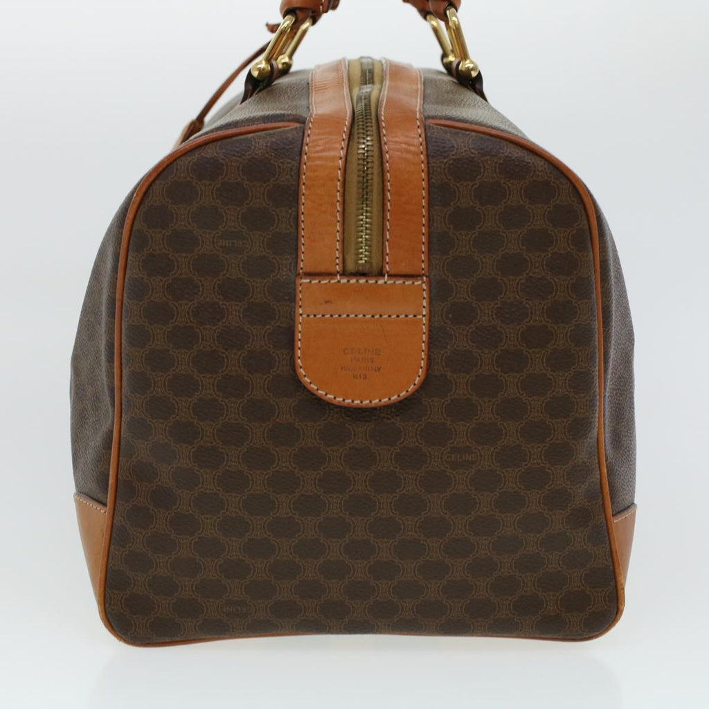 CELINE Macadam Canvas Boston Bag PVC Leather Brown  41216