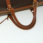 CELINE Macadam Canvas Boston Bag PVC Leather Brown  41216