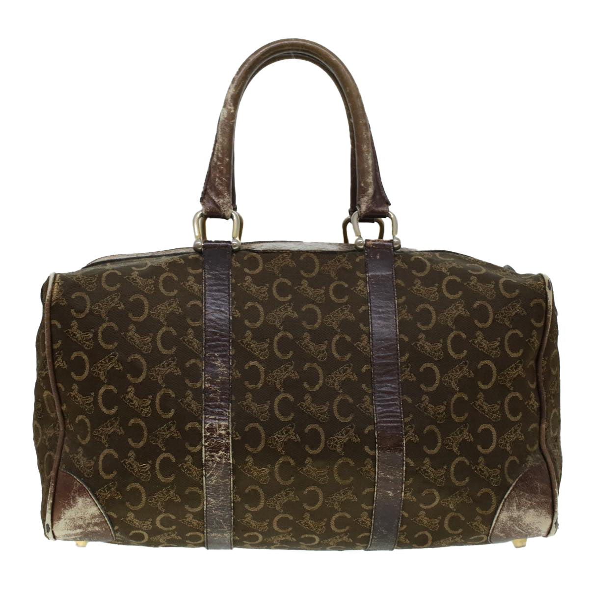 CELINE C Macadam Canvas Hand Bag Brown  41261