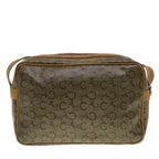 CELINE C Macadam Canvas Shoulder Bag Beige Auth 41264