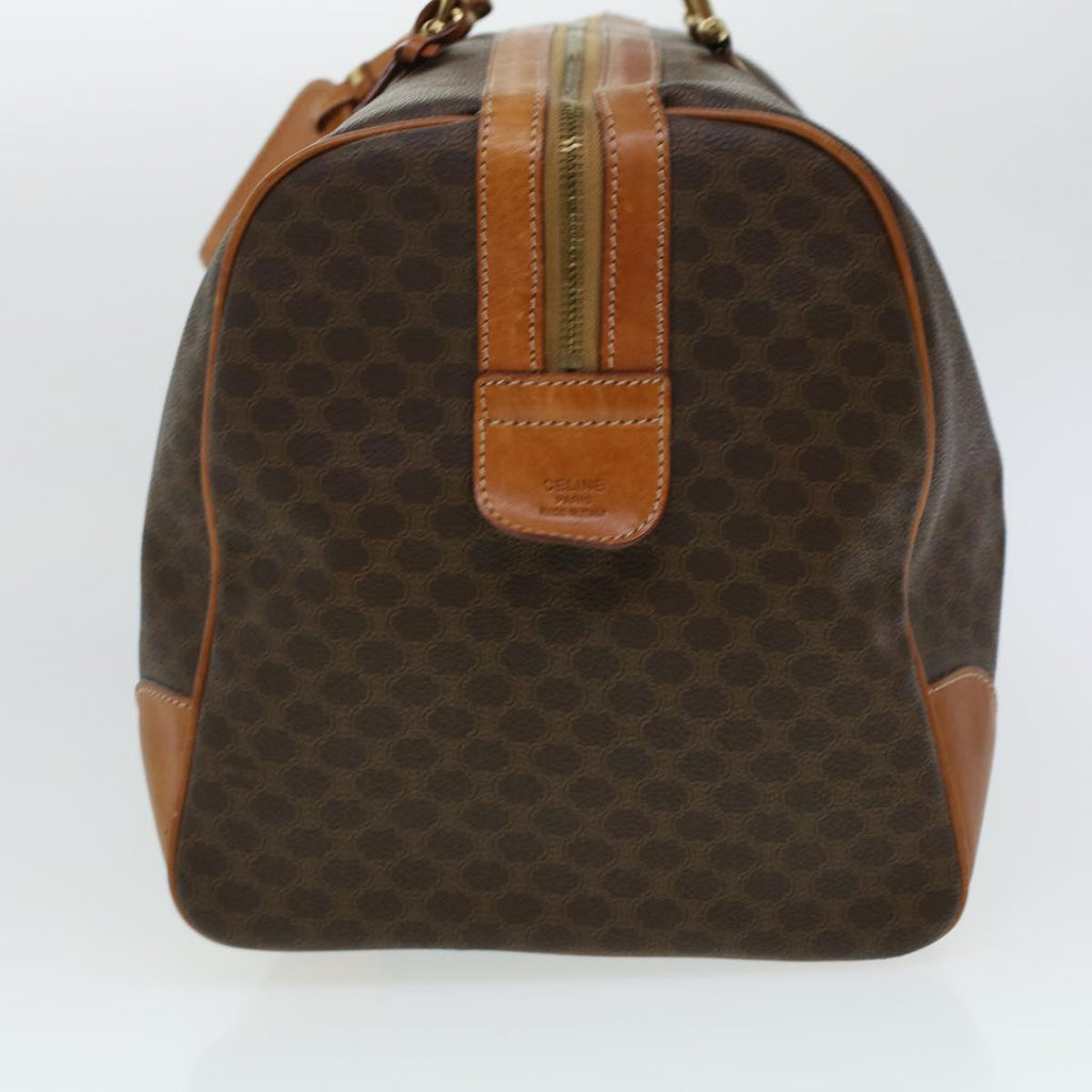 CELINE Macadam Canvas Boston Bag PVC Leather Brown  41269