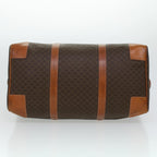 CELINE Macadam Canvas Boston Bag PVC Leather Brown  41269