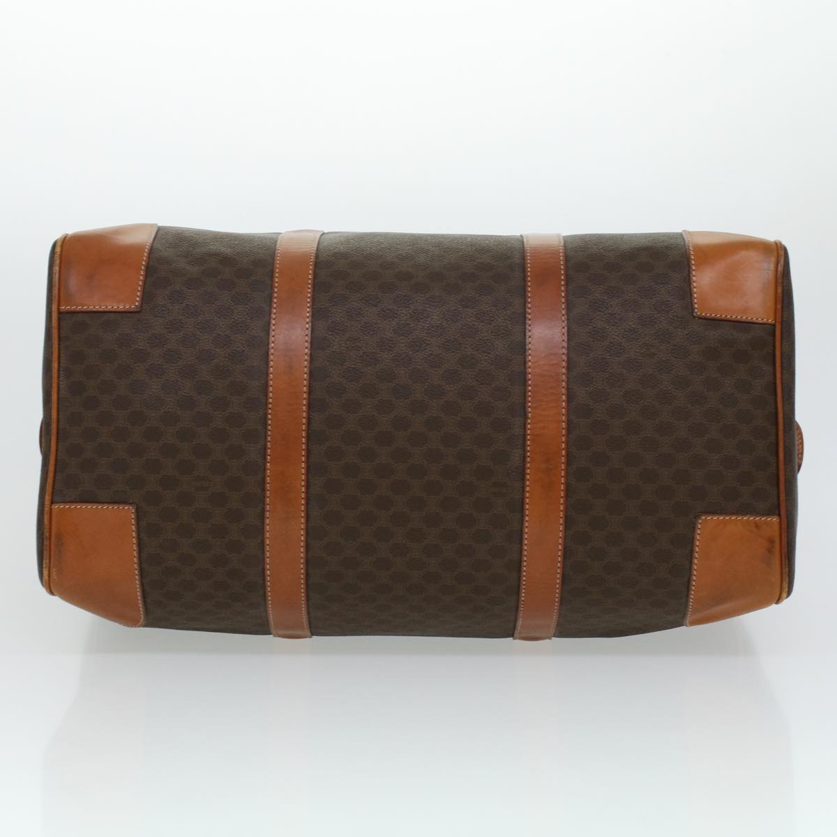 CELINE Macadam Canvas Boston Bag PVC Leather Brown  41269