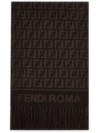 Fendi Wool Cashmere Scarf Burgundy