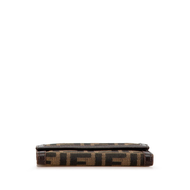 Fendi Zucca Tri-fold Wallet Brown Canvas Leather