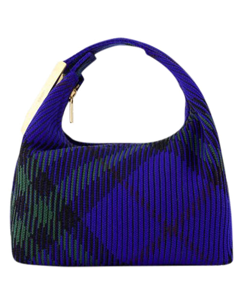 Burberry Knitted Hobo Shoulder Bag Women Blue | Blue Handbags