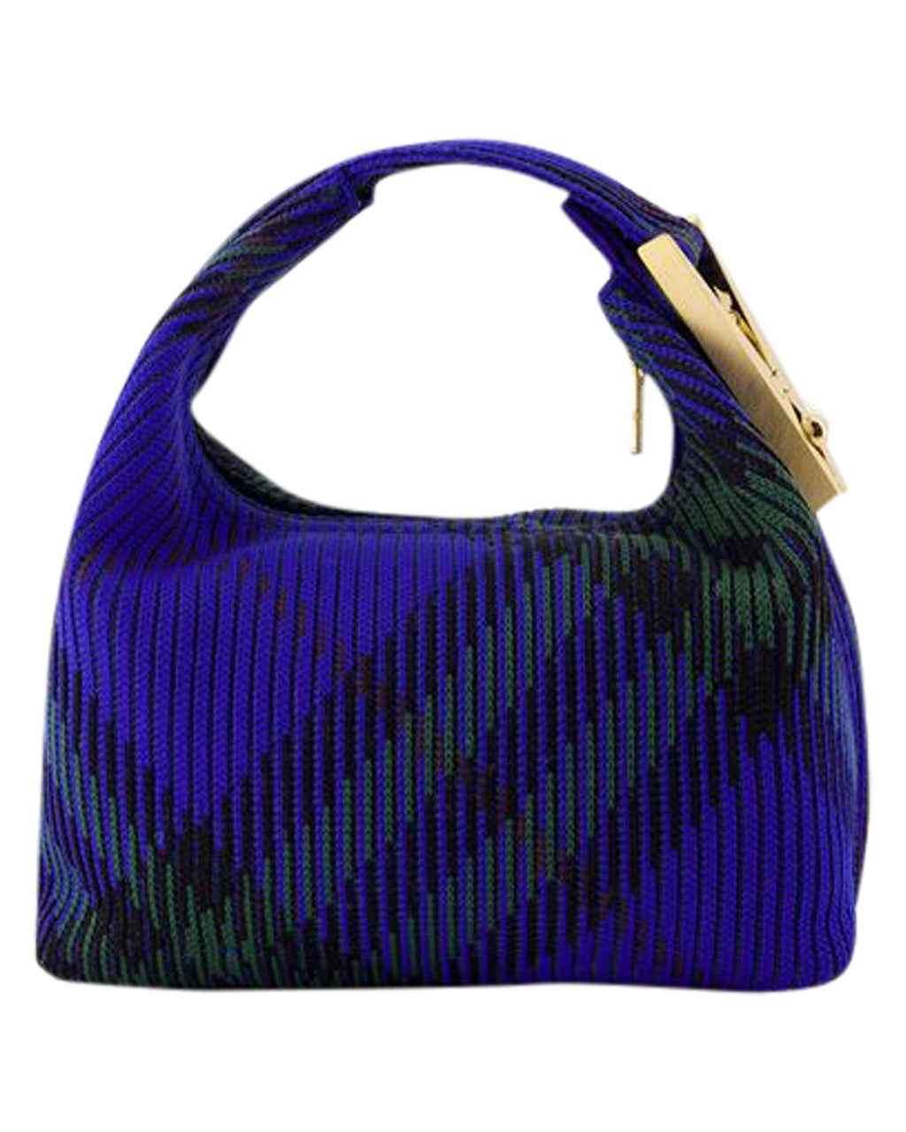 Burberry Knitted Hobo Shoulder Bag Women Blue | Blue Handbags