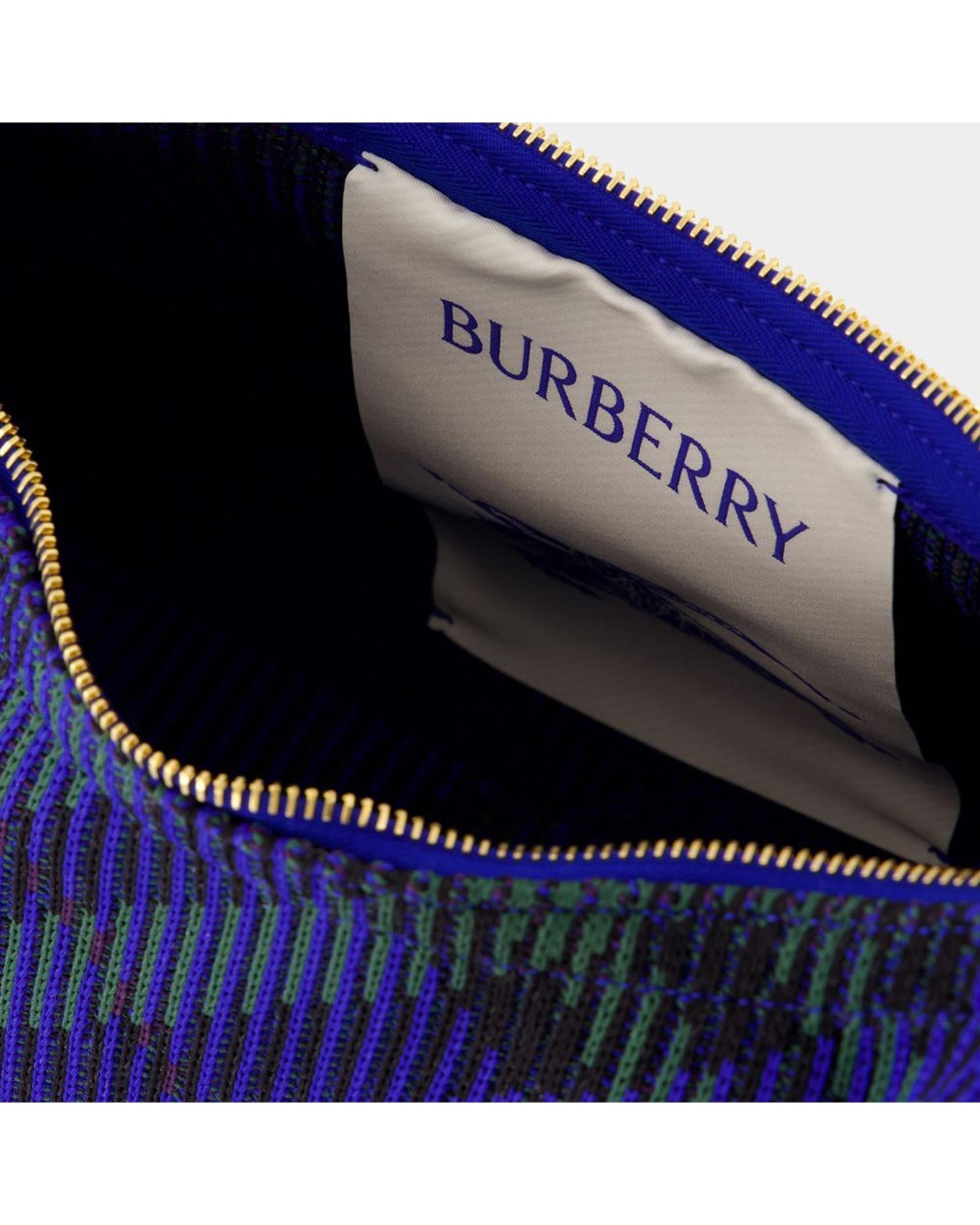 Burberry Knitted Hobo Shoulder Bag Women Blue | Blue Handbags