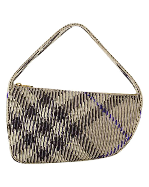Burberry Knitted Textured Shoulder Bag Women White | White Handbags