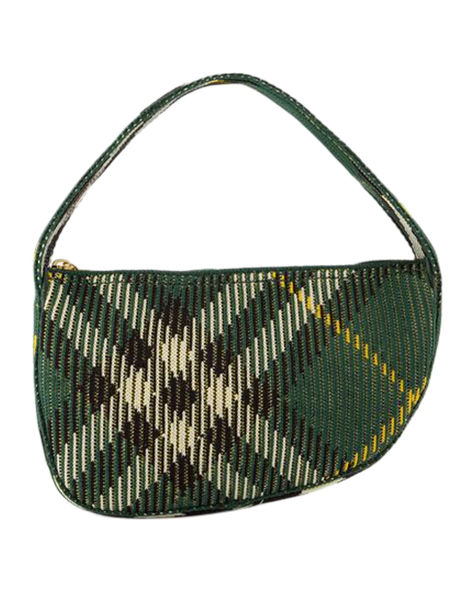 Burberry Woven Plaid Mini Bag Women Green | Green Handbags