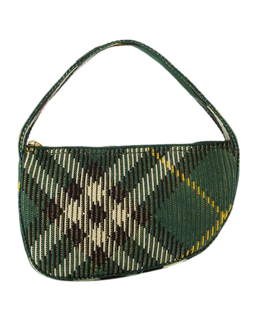 Burberry Woven Plaid Mini Bag Women Green | Green Handbags