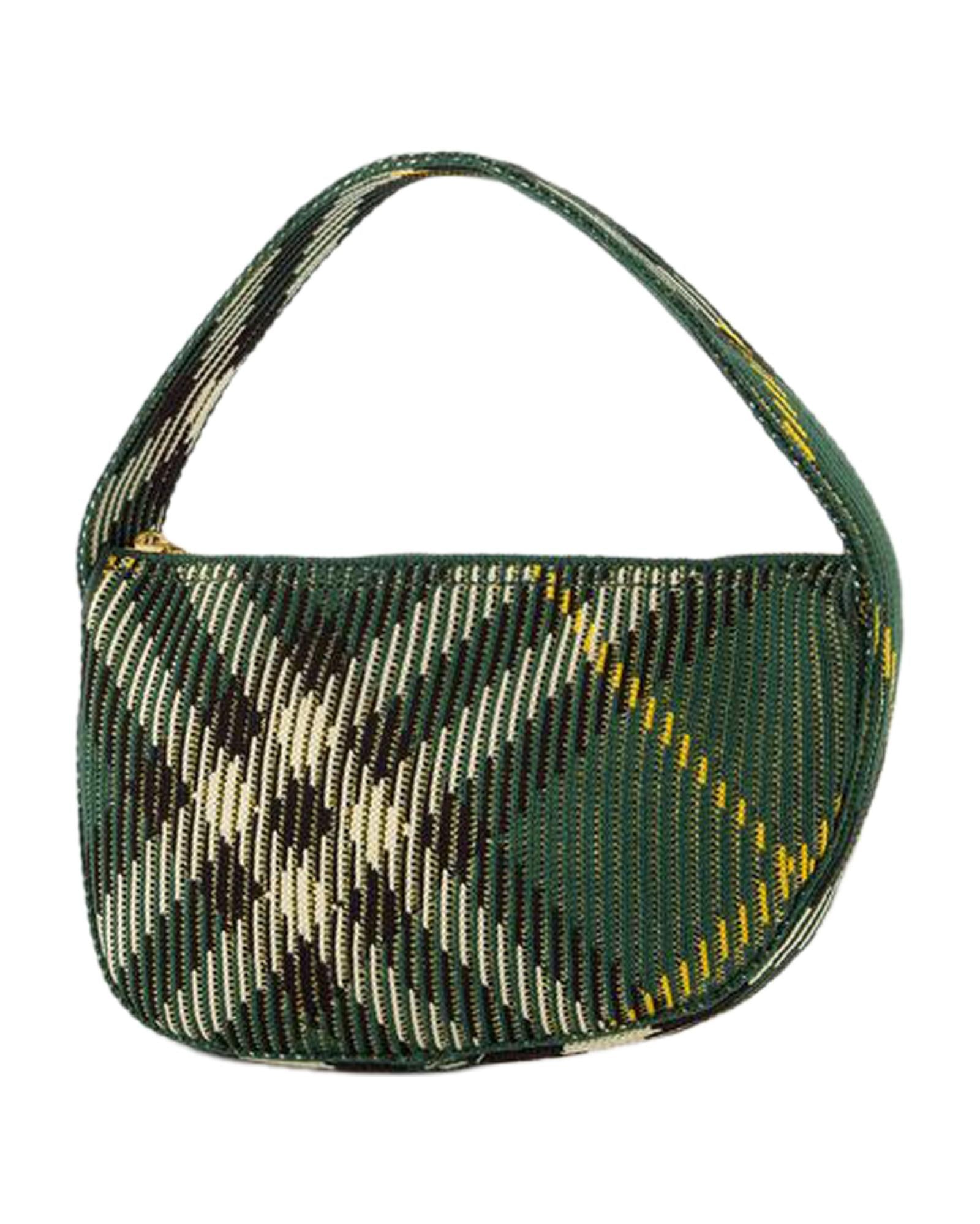 Burberry Woven Plaid Mini Bag Women Green | Green Handbags