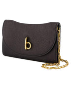 Burberry Chain Bag Leather Wallet Women Black | Black Handbags