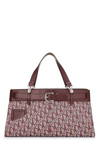 Dior,  Burgundy Trotter Canvas Tote, Burgundy