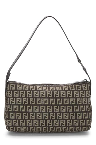 Fendi,  Brown Zucchino Canvas Shoulder Bag, Brown
