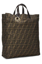 Fendi,  Brown Zucca Canvas Vertical Tote Medium, Brown