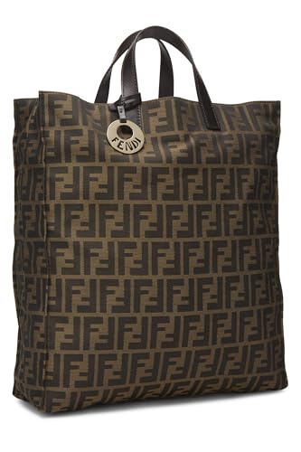 Fendi,  Brown Zucca Canvas Vertical Tote Medium, Brown