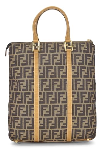 Fendi,  Brown Zucca Canvas Vertical Tote, Brown