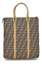 Fendi,  Brown Zucca Canvas Vertical Tote, Brown