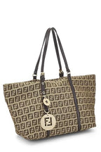 Fendi,  Beige Zucchino Canvas Tote Small, Brown