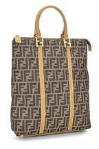 Fendi,  Brown Zucca Canvas Vertical Tote, Brown
