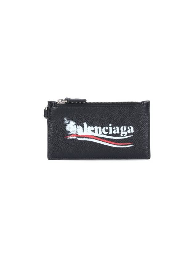 Balenciaga Wave Logo Strap Card Wallet Black