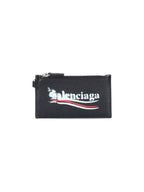 Balenciaga Wave Logo Strap Card Wallet Black