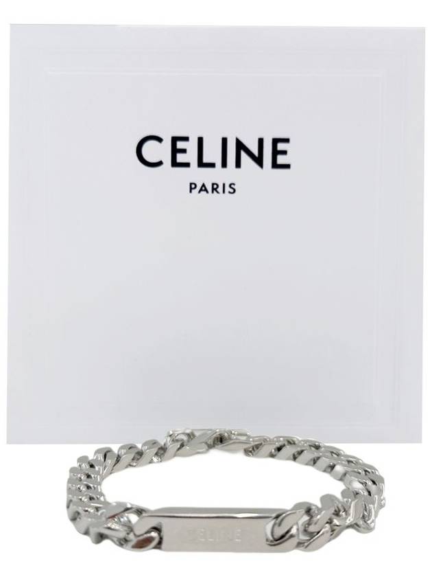 CELINE Gourmette Rhodium Finish Bracelet Silver
