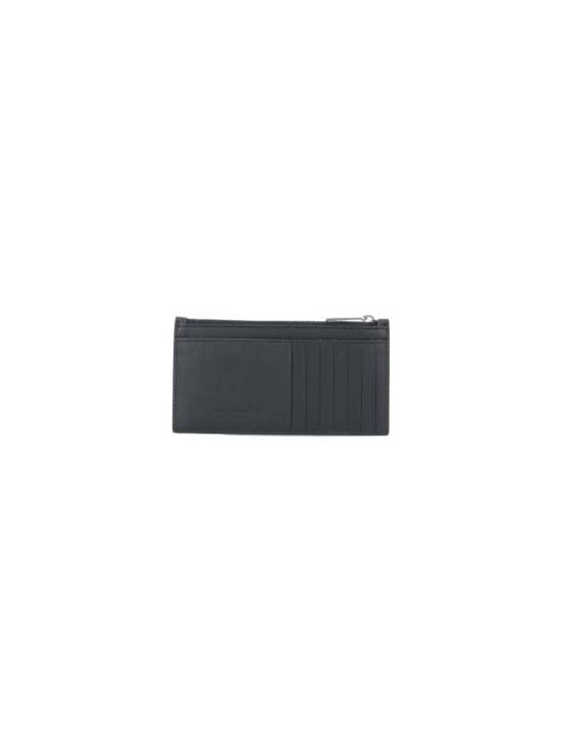 Bottega Veneta Intrecciato Zipper Card Wallet Black