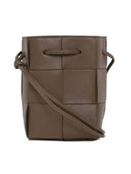 Bottega Veneta Intrecciato Cassette Small Bucket Bag Taupe Grey