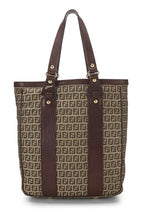 Fendi,  Brown Zucchino Canvas Tote Small, Brown