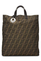Fendi,  Brown Zucca Canvas Vertical Tote Medium, Brown