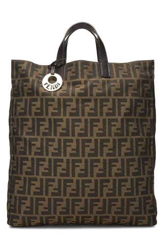 Fendi,  Brown Zucca Canvas Vertical Tote Medium, Brown