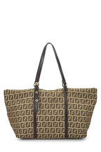 Fendi,  Beige Zucchino Canvas Tote Small, Brown
