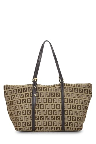 Fendi,  Beige Zucchino Canvas Tote Small, Brown