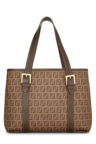 Fendi,  Brown Zucchino Coated Canvas Tote Small, Brown