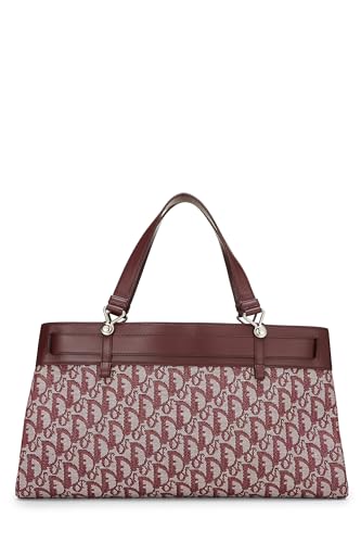 Dior,  Burgundy Trotter Canvas Tote, Burgundy