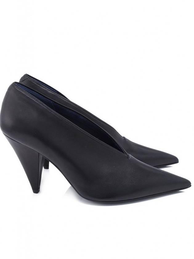 CELINE WoMen's V Neck Soft Pumps Heel Black