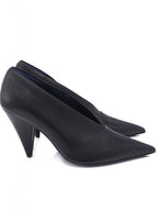 CELINE WoMen's V Neck Soft Pumps Heel Black