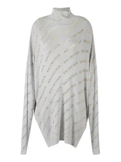 Balenciaga All Overture Logo Turtleneck Light Grey