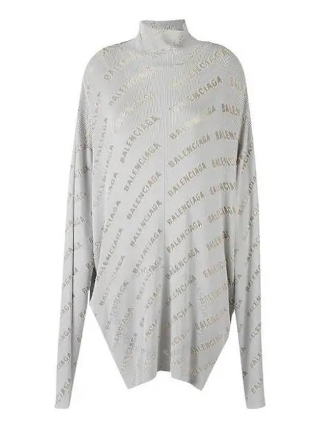Balenciaga All Overture Logo Turtleneck Light Grey