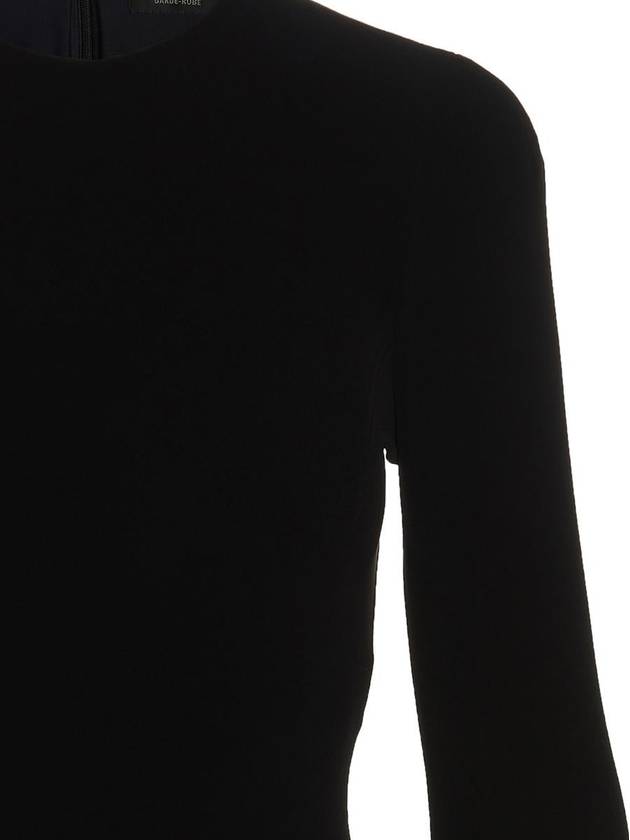Balenciaga Women's Shoulder Pad Crew Neck Midi Dress Black
