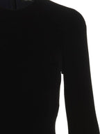 Balenciaga Women's Shoulder Pad Crew Neck Midi Dress Black
