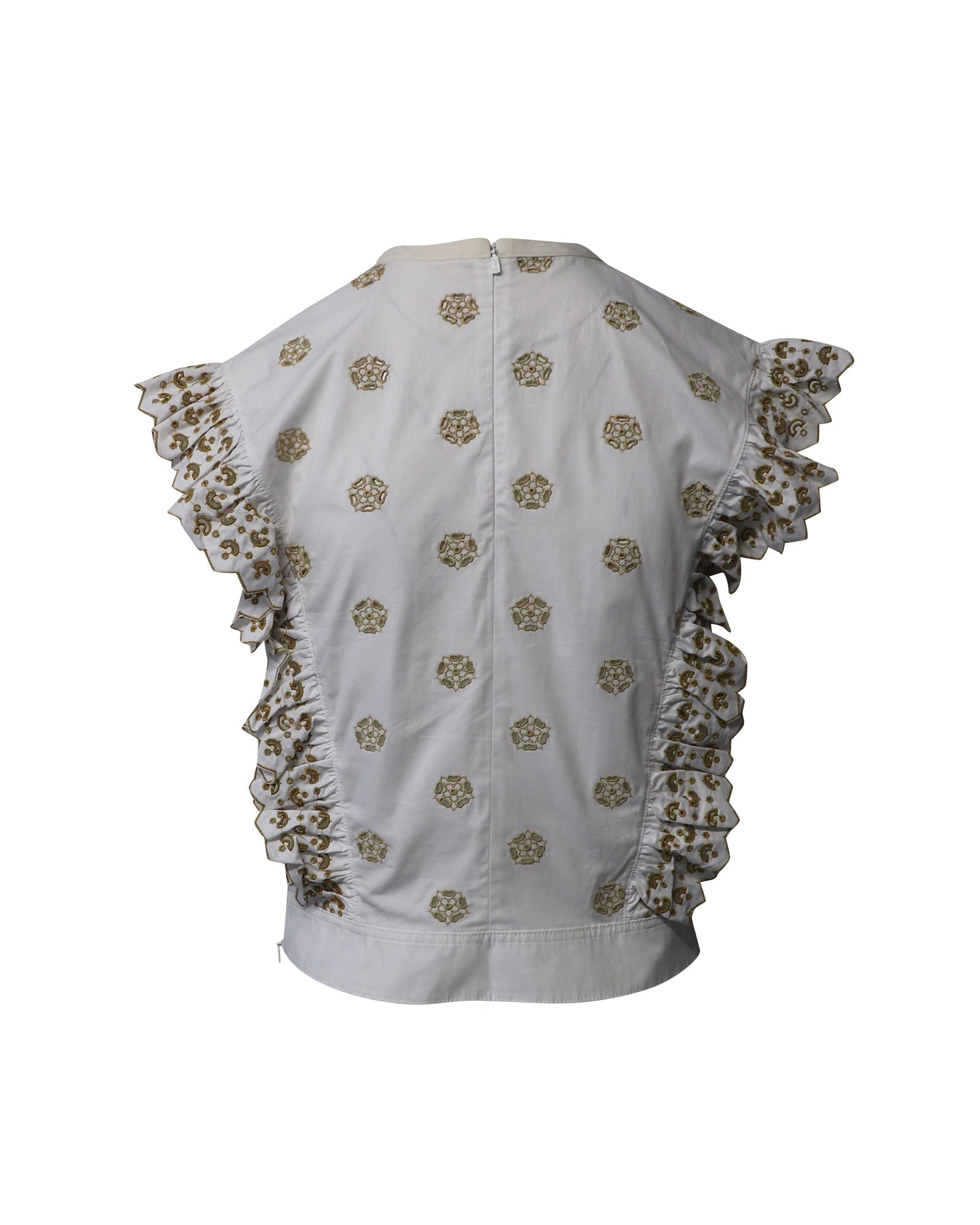 Chloe Broderie Anglaise Crop Top in White Cotton