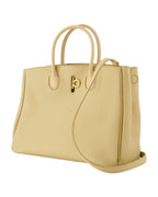 Burberry Pebbled Leather Tote Bag Women Brown | Beige