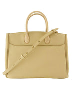 Burberry Pebbled Leather Tote Bag Women Brown | Beige