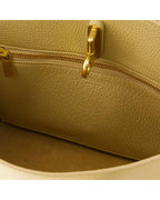 Burberry Pebbled Leather Tote Bag Women Brown | Beige